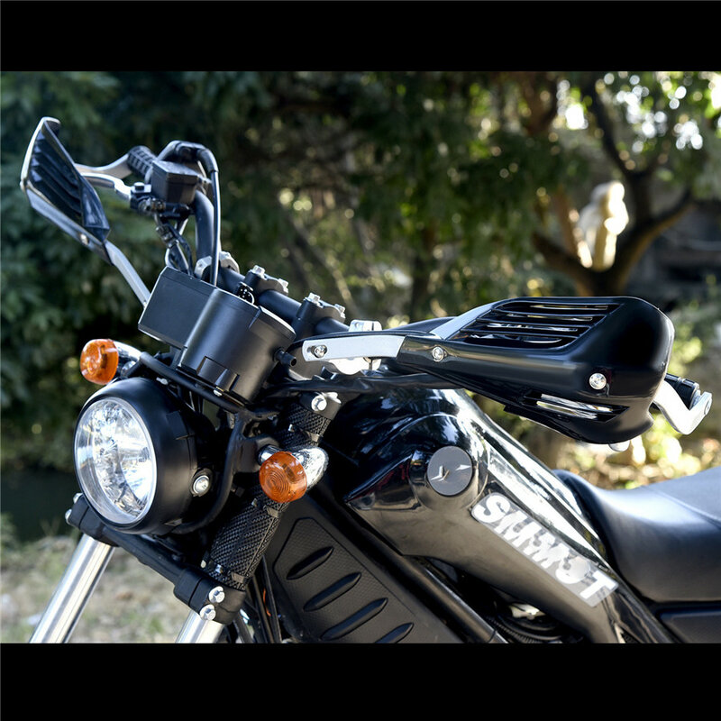 1 Paar 22Mm Motorfiets Pit Dirt Bike Stuur Handguard Protector Bescherming Zwart