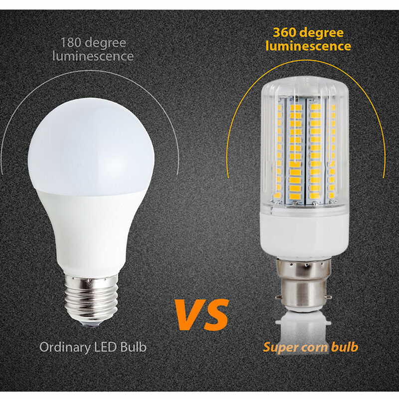 5 Buah E27 E12 B22 Bohlam Lampu Jagung LED AC 220V Ampul Lampu Putih Super Terang untuk Rumah Kamar Tidur Ganti 50W Pijar