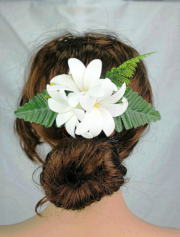 Frete grátis 48 pçs/lote hm1019 8 cor 15cm espuma tiare pente de cabelo artificial hawaii flor acessórios para o cabelo tropical havaí