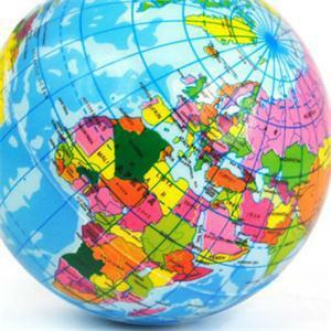 Alta qualidade globo de terra alívio do estresse bouncy bola espuma crianças mapa geografia do mundo bola c3 educação estudantes