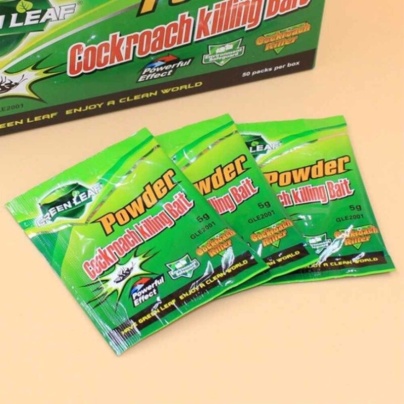 10 paquetes de hoja verde en polvo cucaracha asesino cebo repelente matar a trampa de Control de plagas para la cocina eficaz exterminio de cucarachas DV30