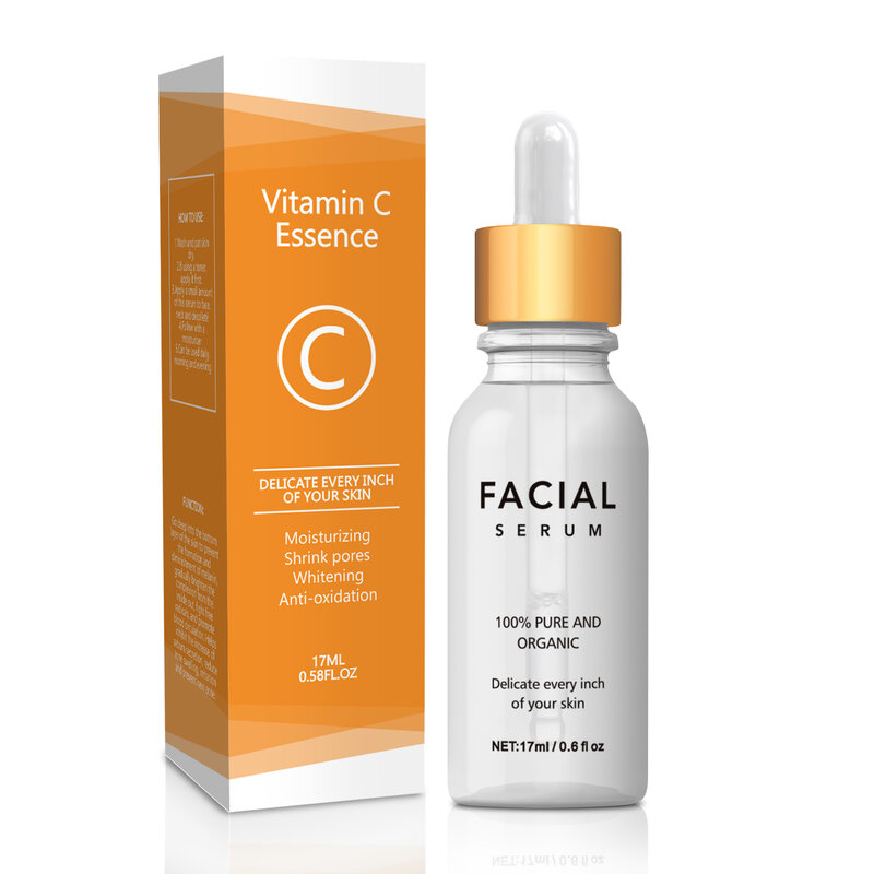 17ml vitamina c essência penetrar na camada inferior da pele para iluminar a pele resistir à oxidação e resistir aos raios ultravioleta