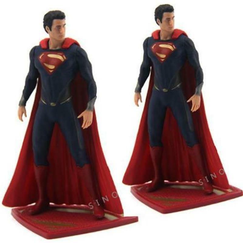 New LOT 2pcs DC UNIVERSE DC COMICS 2013 SUPERMAN Super Man Figure Collectible Model Kids Toy for Gifts