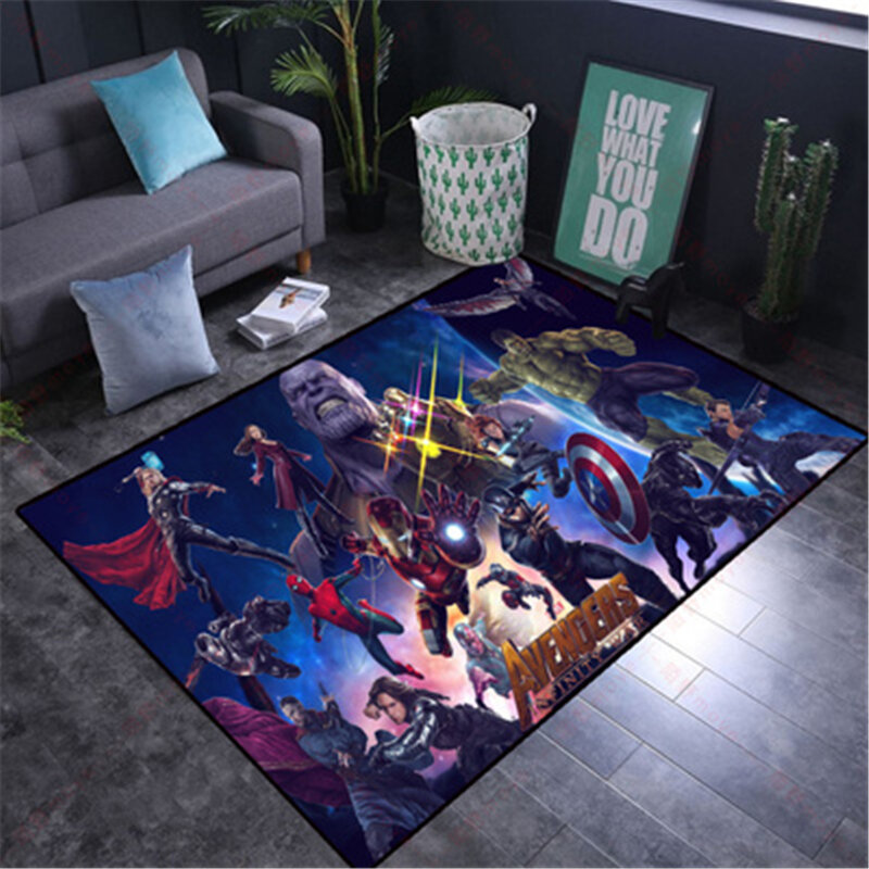 80x160CM tappetino da gioco per bambini The Avenges Team tappetino tappeto Captain America tappeto pavimento camera da letto tappetino antiscivolo regalo del fumetto
