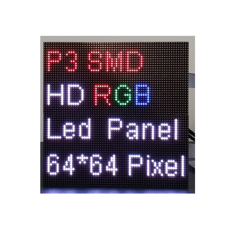 Pantalla led P3 de 64x64 puntos para interior, matriz de pantalla led de publicidad smd a todo color UHD para tv