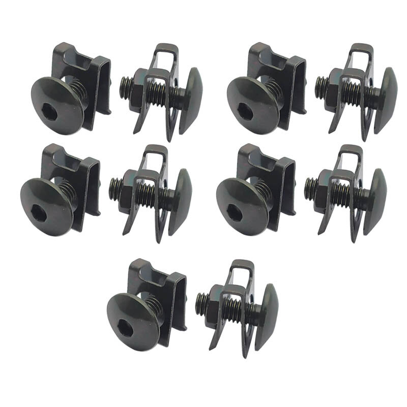 10/5/2 Set Motorcycle Scooter ATV Moped Plastic Cover Screw Bolt and U Type Clips with Nut M6 6mm M6X16