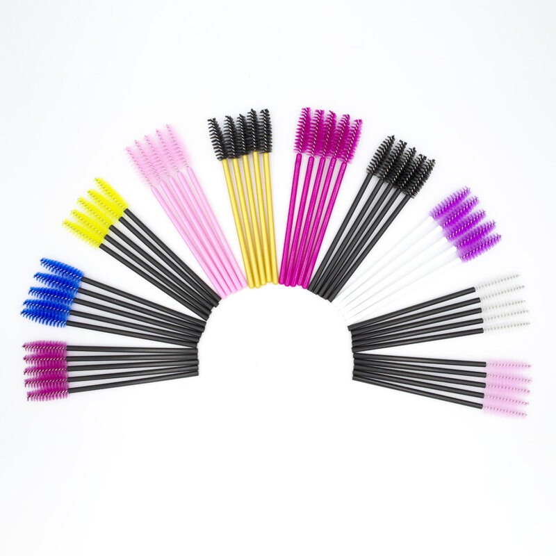 50/100 pçs cílios extensão escovas rímel descartável varinhas aplicador spoolers mini cílios escovas cílios ferramenta de maquiagem