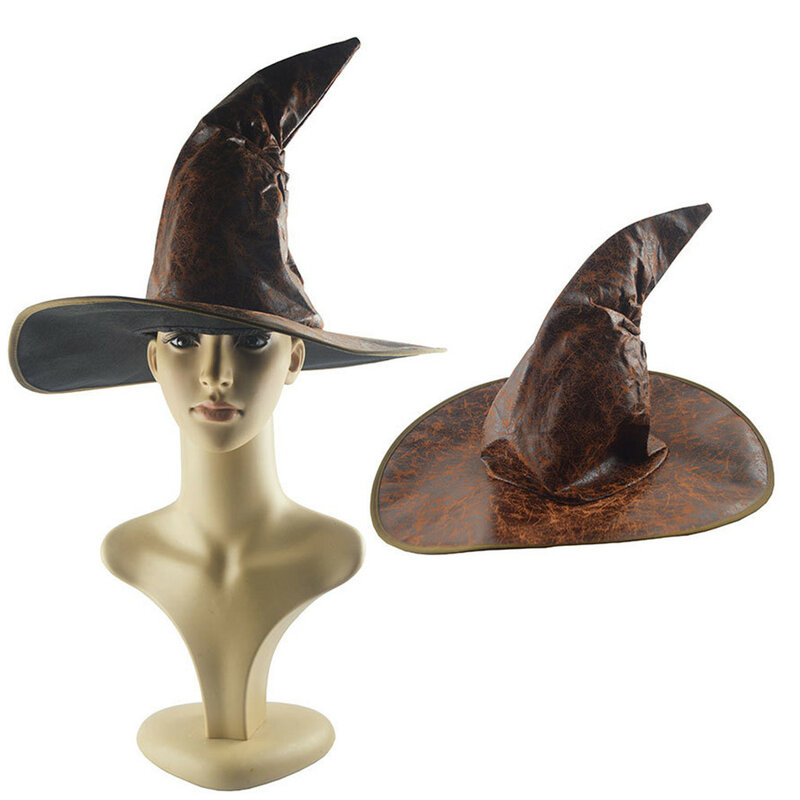 Halloween Hat Caps Women's Black Large Ruched Witch Hat Accessory for Holiday Party Role Playing Cosplay Horn cap 2019 New