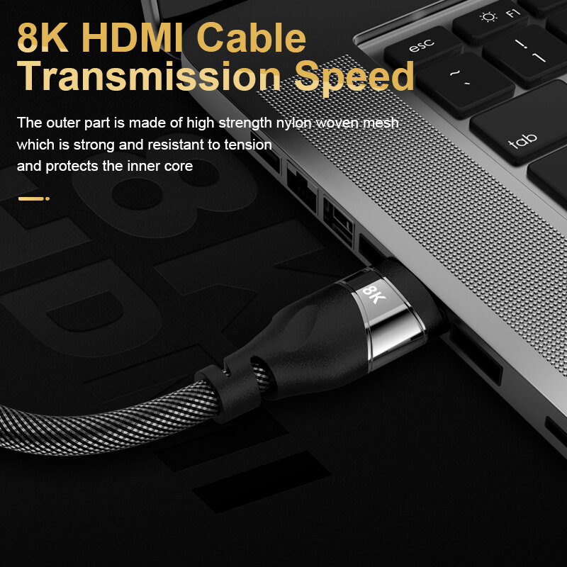 HDMI 2.1 Cabo De Cobre 8K @ 60 HZ 4K @ 120HZ UHD HDR 48 Converter1m 2m 3 5gbps cabo HDMI m para HDTVs PS4 8K Projetores De Alta Velocidade HDMI