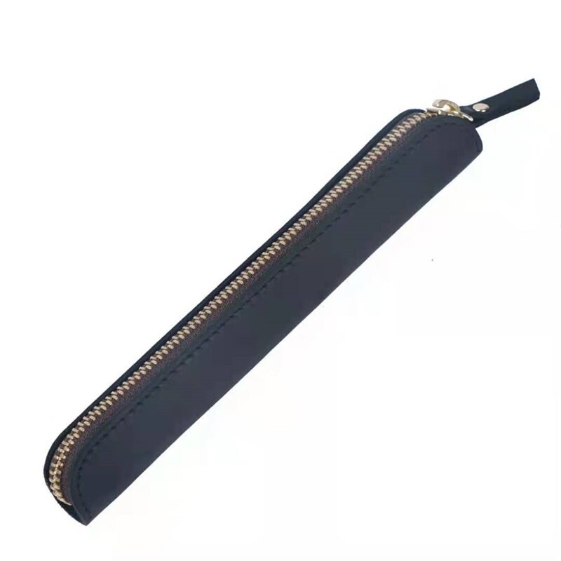 Простой и портативный чехол для ручки на молнии из воловьей кожи, защитный чехол для ручки, мини-карандаш, чехол, канцелярская сумка