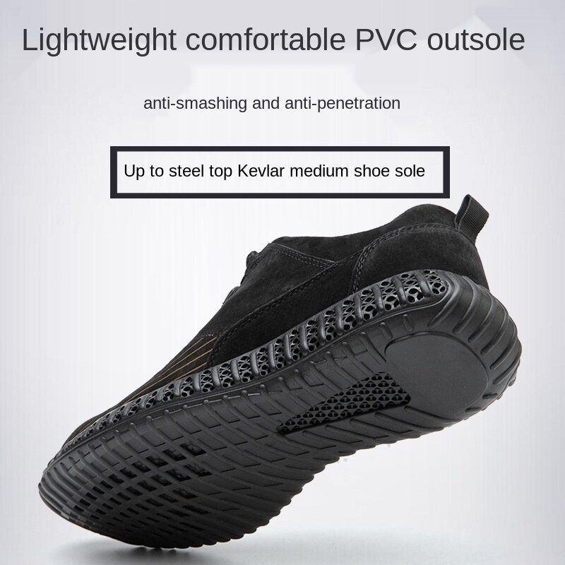 XIZOU 2020ชายตาข่ายกลางแจ้งBreathableความปลอดภัยรองเท้าผ้าใบระงับกลิ่นกายAnti-Staticออกแบบใหม่ลื่นรองเท้า...