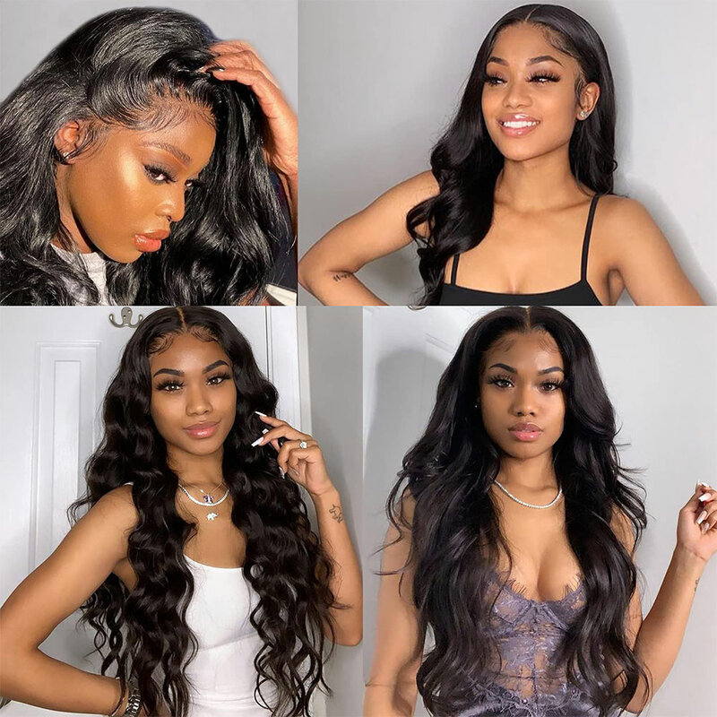 Puromi Body Wave 13X4 Lace Front Wigs Human Hair Pre Plucked Natural Color Brazilian Remy Lace Frontal Human Hair Wigs 30 INCH