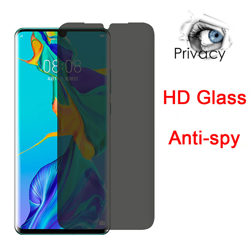 Película de vidro temperado para spy, filme protetor anti-espionagem para os modelos p20, p40 lite e, 5g, p30 pro, p10 plus