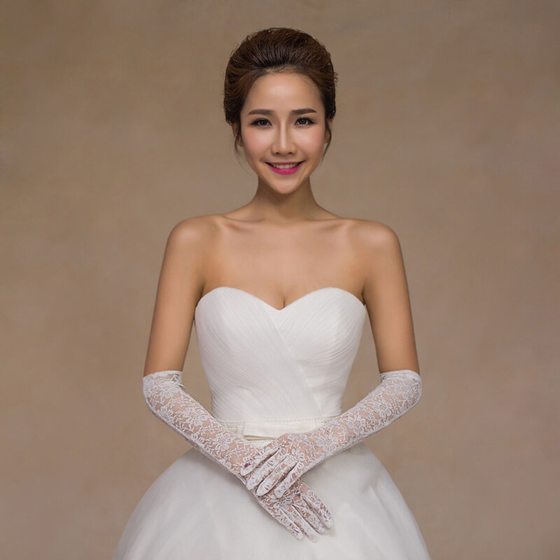 Molans 2020 Baru Fashion Panjang Sarung Tangan Pengantin Gaun Pengantin Jari Sarung Tangan untuk Pernikahan Pertunangan Malam Pesta Aksesoris