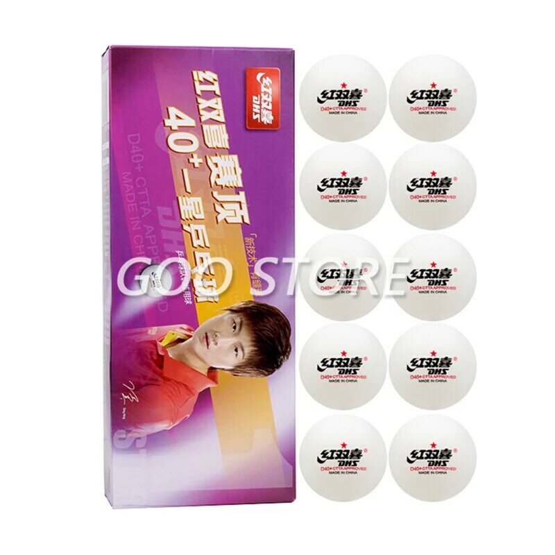 DHS table tennis balls new material 1 star d40+ balls for table tennis ABS 1-star 40+ plastic ping pong balls poly