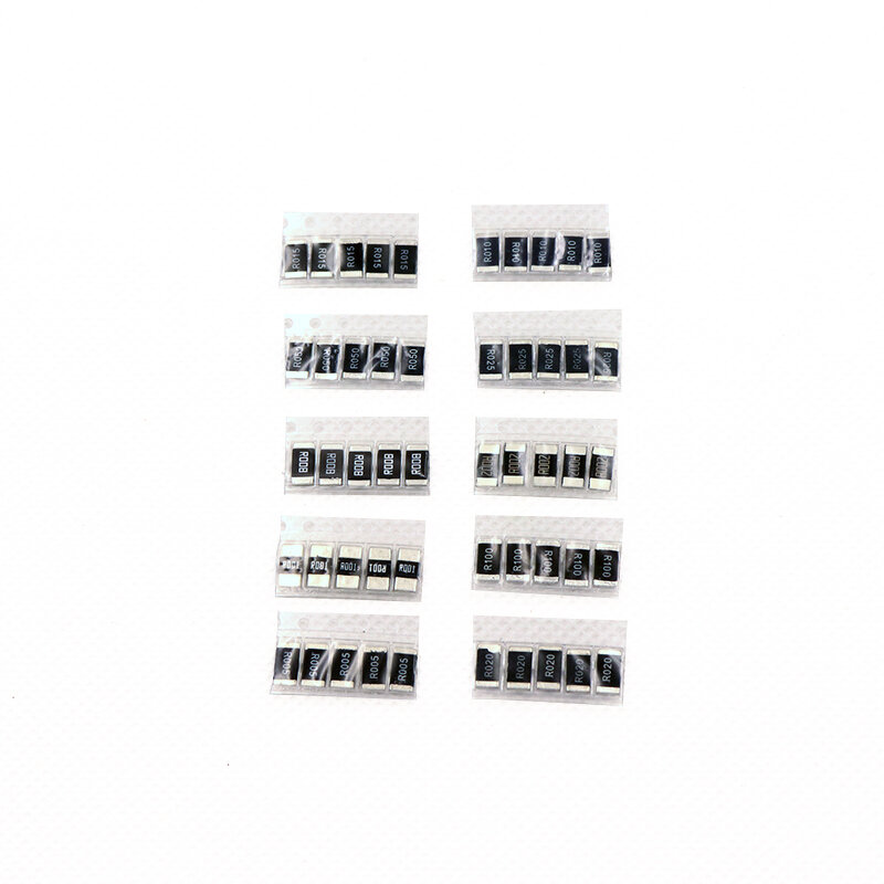 50PCS Alloy resistance 2512 SMD Resistor Samples kit ,10 kindsX5pcs=50pcs R001 R002 R005 R008 R010 R015 R020 R025 R050 R100