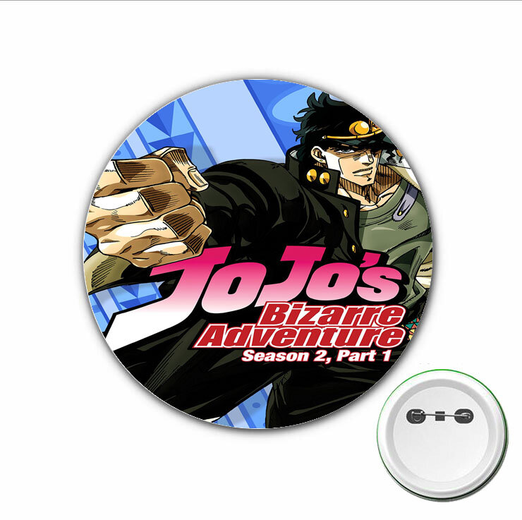 3pcs anime JoJo's Bizarre Aventura Cosplay Emblema Dos Desenhos Animados Broche Pins para sacos Emblemas Mochilas Botão Roupas Acessórios