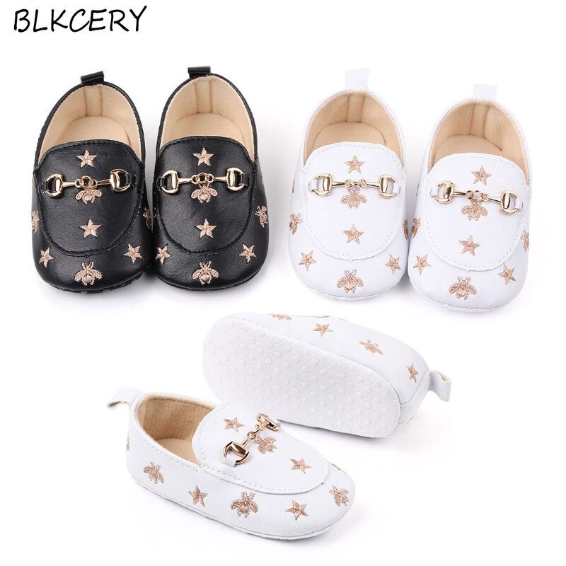 Zapatos de bebé recién nacido para 1 año, calzado con estrellas de abejas, mocasines informales para niños pequeños, mocasines de suela suave, regalos de muñecas de dibujos animados