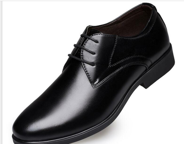 Sapatos Oxfords de couro respirável masculino, conjunto de pés, preto, marrom, masculino, escritório, casamento, apontado, casual, negócio, novo, outono