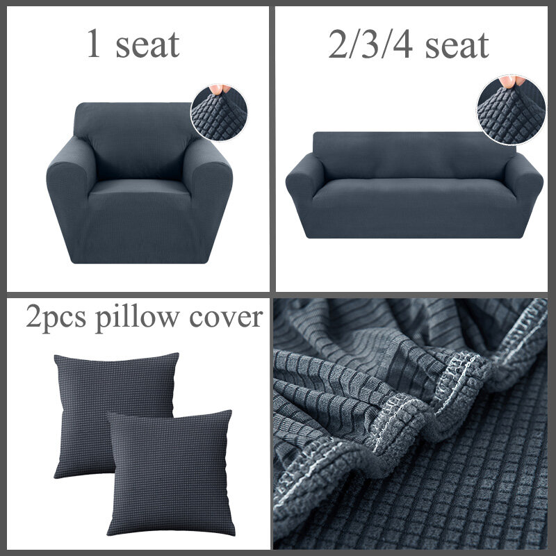 1/2/3/4 funda Universal elástica para sofá, fundas elásticas gruesas de punto, sala de estar funda para sofá para, funda para sillón