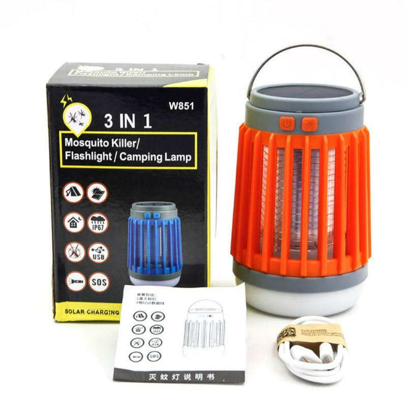 Energía Solar lámpara LED para matar mosquitos hogar impermeable USB recargable iluminación Mosquito trampa mudo eléctrico repelente de mosquitos