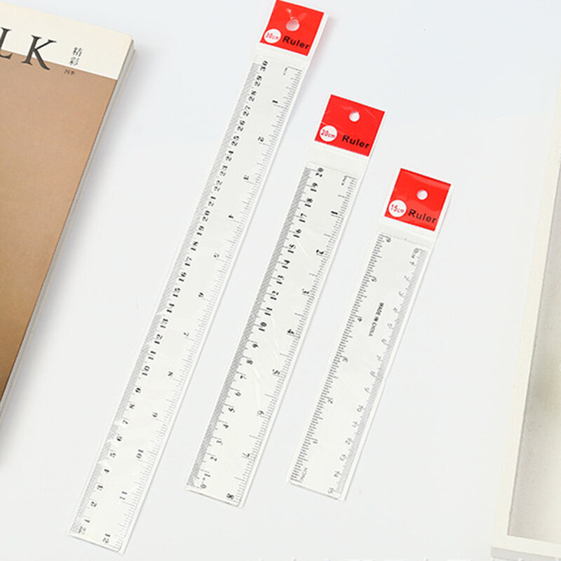 Transparent Plastic Ruler 6/8/12 Inch Standard/metric Rulers Straight Ruler Measuring Drawing For Student School Office Supplies