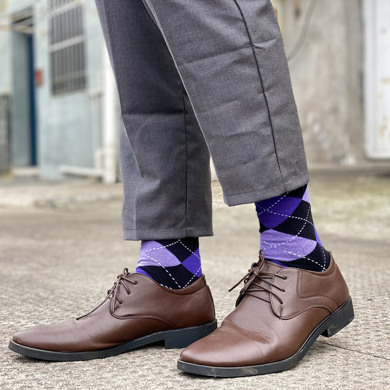 Marke herren Socken Weich und atmungsaktiv Hohe Qualität Baumwolle schwarz Klassische muster Glücklich Gentleman Plus Größe Mens kleid Socken