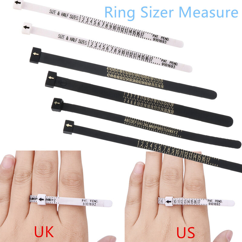 Ring Sizer UK/US/EU/JP Official British/American Finger Reusable And Lightweight Nice Measure Gauge Men and Womens Sizes A-Z
