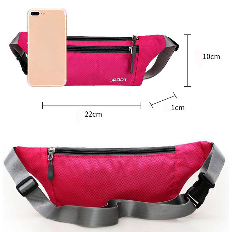 1pc Professional Running Zip Bag Waterproof Sports Chest Shoulder Bags Belt Bum Pouch Unisex Waistbag Hiking Outdoor Accessories