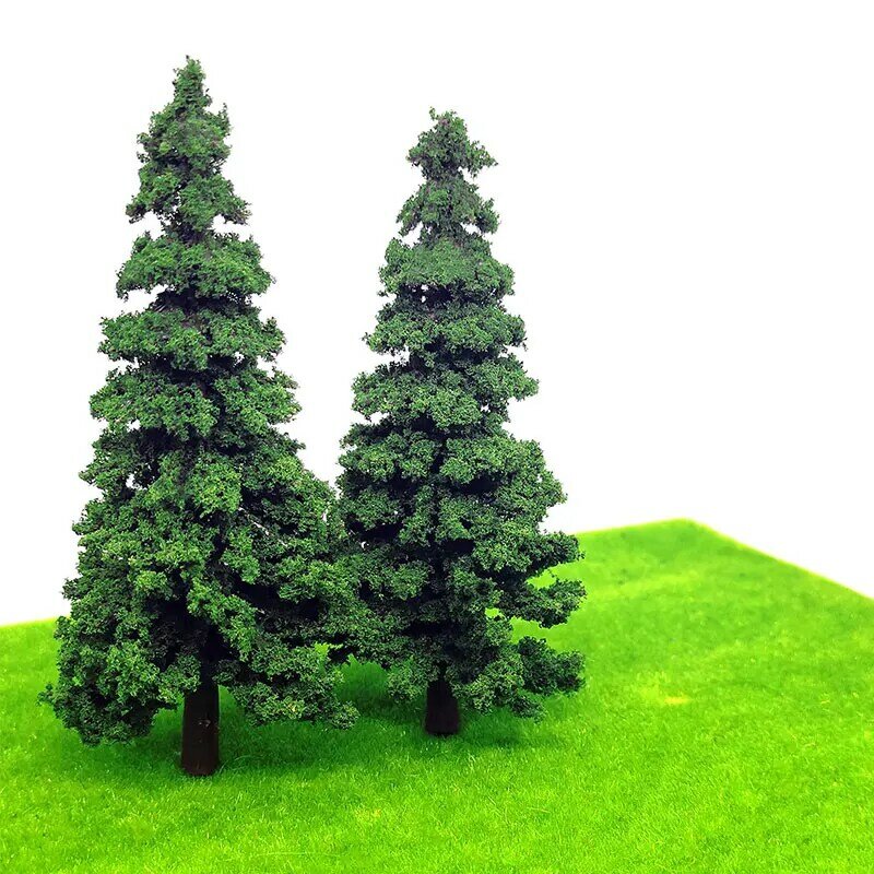 10 buah 1:87 skala simulasi Model pinus pohon Cedar miniatur kereta api tata letak pemandangan Dioramas Diy dekorasi campuran