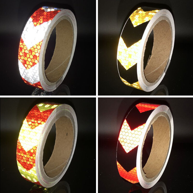 PET Bike Body Reflective Stickers Reflective Safety Warning Conspicuity Reflective Tape Film Sticker Light Bar Bicycle Access
