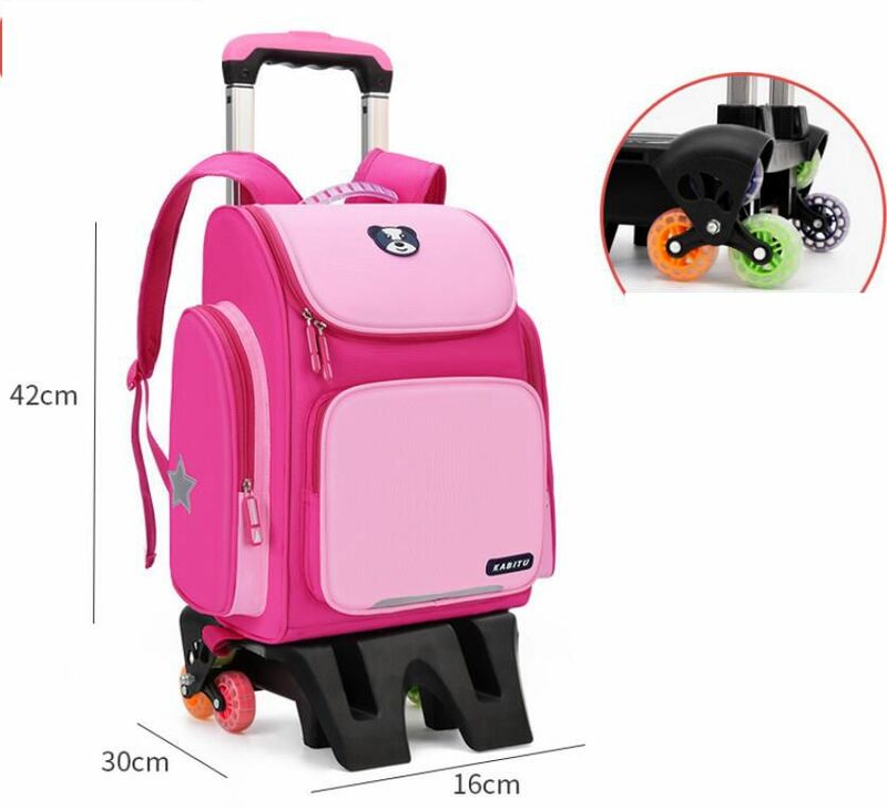 Mochila escolar con ruedas para niños y niñas, bolsa con ruedas