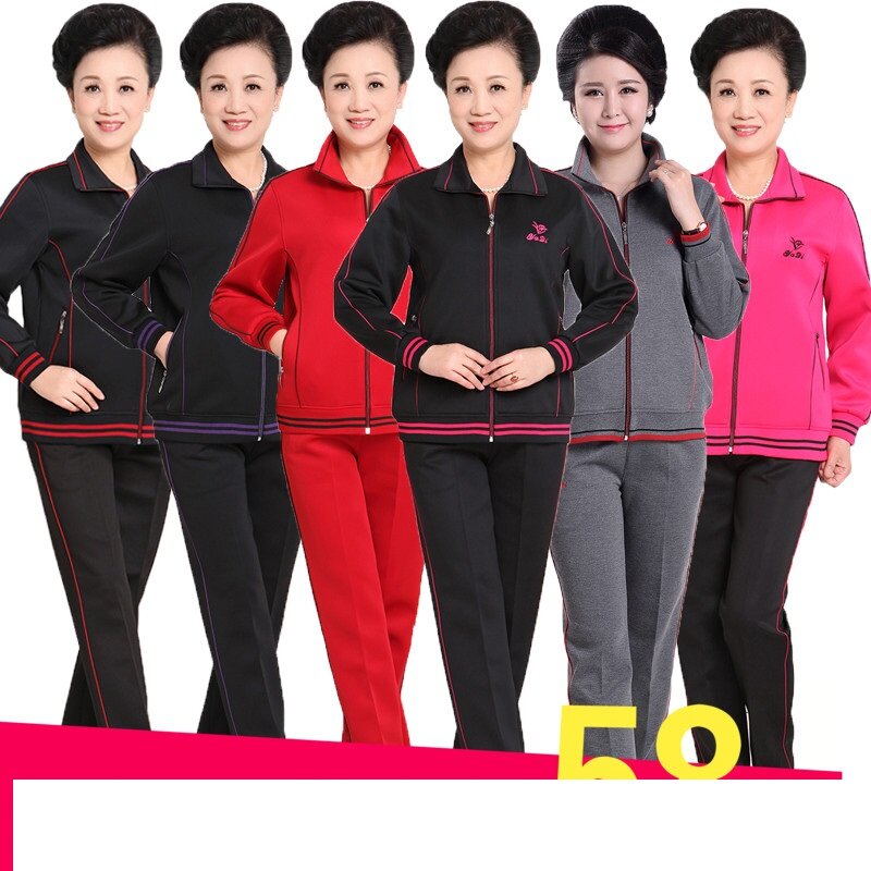 Costume de sport pour femmes, surdimensionné, élégant, d'âge moyen, ensemble de 2 pièces, Assurance qualité 77
