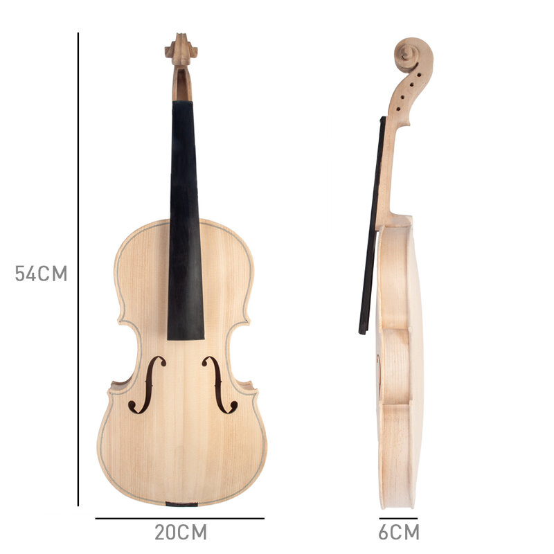 フルサイズのバイオリン未完成のバイオリンフィドル4/4サイズ楽器アクセサリーバイオリン弦トップススプルバックメイプルトンウッドセット