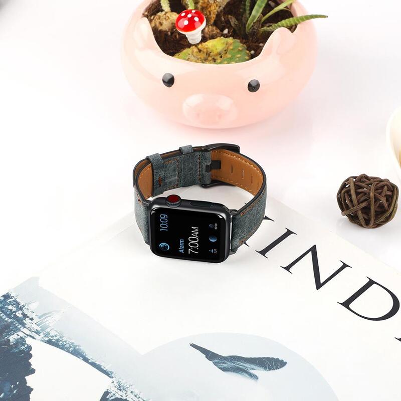 Bracelet pour bracelets de montre Apple cuir 38mm 44mm 40mm 42mm remplacement bandes en cuir véritable pour I bracelets de montre 83011