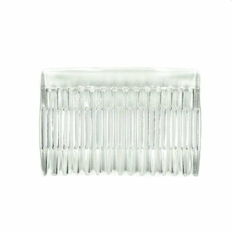 Clip de plástico para el pelo para mujer, peine de 15 dientes, soporte transparente para velo de boda, herramienta de estilismo de belleza, 7x5cm