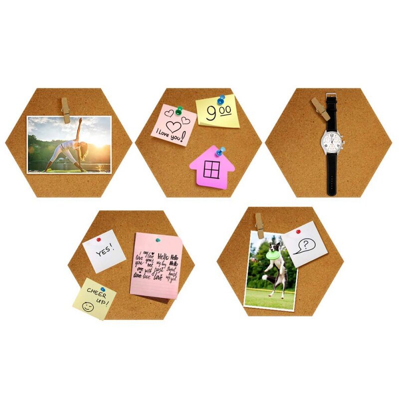 Tablero de notas de madera con círculo cuadrado Hexagonal, tablero de mensajes, foto del hogar, decoración de pared, oficina, decoración del hogar