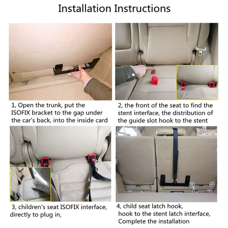 Soporte Universal de montaje de asiento de seguridad para coche, Kit de montaje de sujeción de asiento para niños, conector ISOFIX