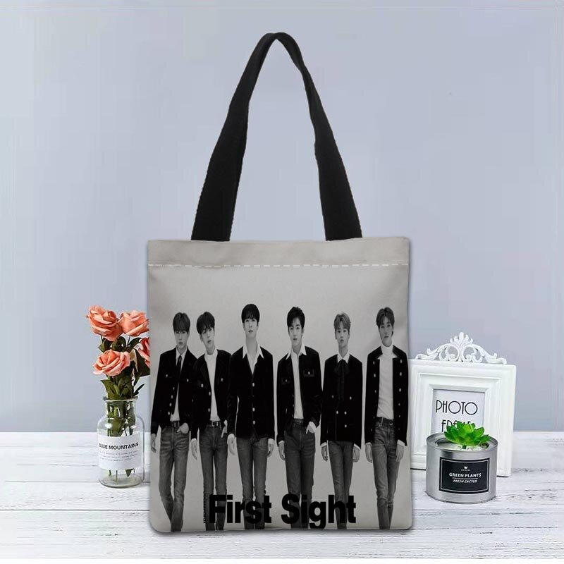 New Product Bag WEi KPOP Boy Handbag Fashion Printing Soft Open Pocket Casual Tote Double shoulder Strap For Women Student 0622