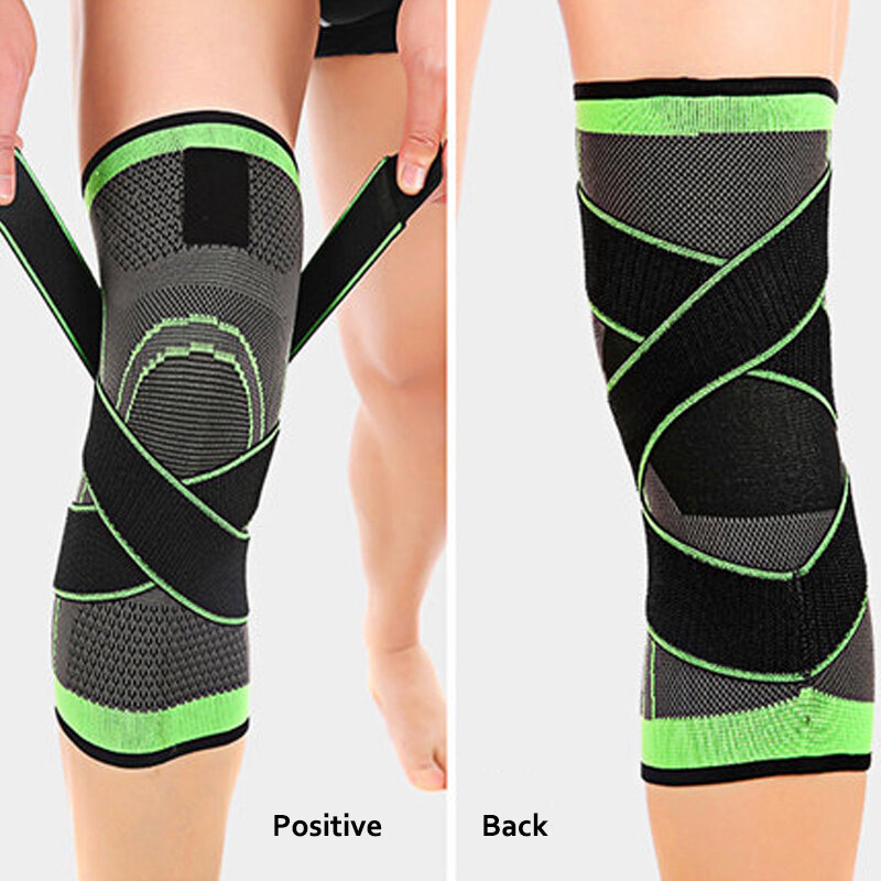 Joelheira de compressão para homens e mulheres, feminina, com cinta elástica pressurizada para corrida, basquete, voleibol e ciclismo, 1 par