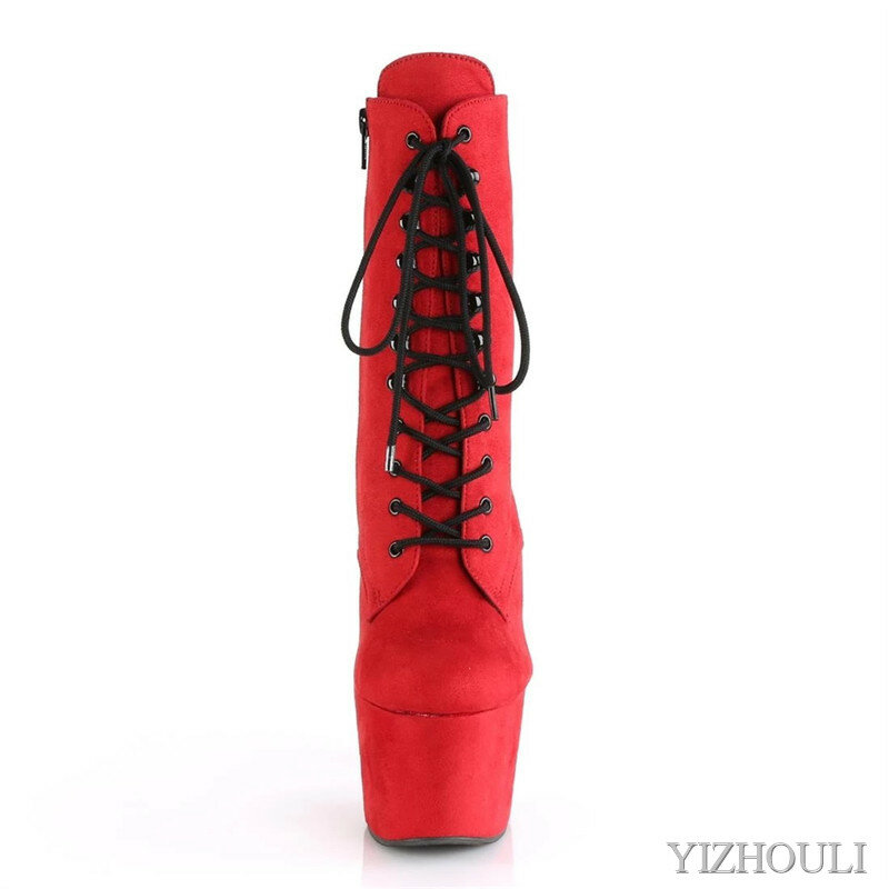 المواد من جلد الغزال مع حذاء من الجلد ، 17 سنتيمتر مثير ، نموذج ملهى ليلي القطب ممارسة الرقص ، أحذية رقص