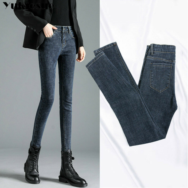 Jeans für Frauen Jeans mit Hoher Taille Jeans Frau Hohe Elastische mode Stretch-Jeans weibliche gewaschen denim dünne bleistift hosen