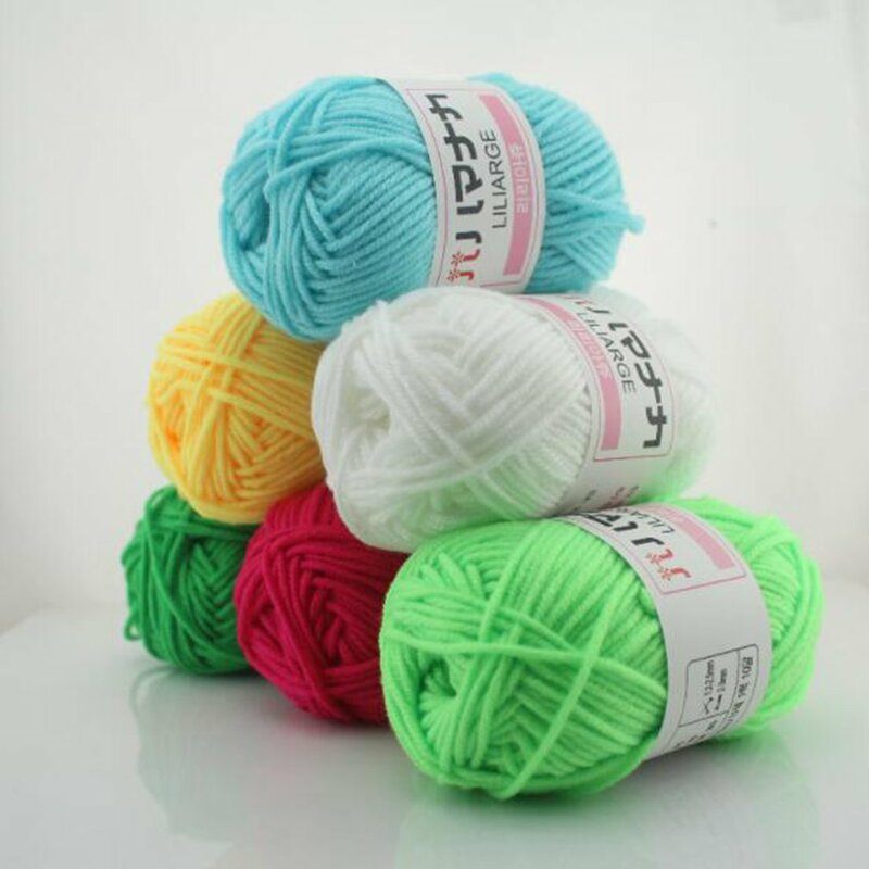 4 Shares Combed Milk Cotton Yarn Comfortable  Wool Blended Yarn Apparel Sewing Yarn Hand Knitting Scarf Hat Yarn