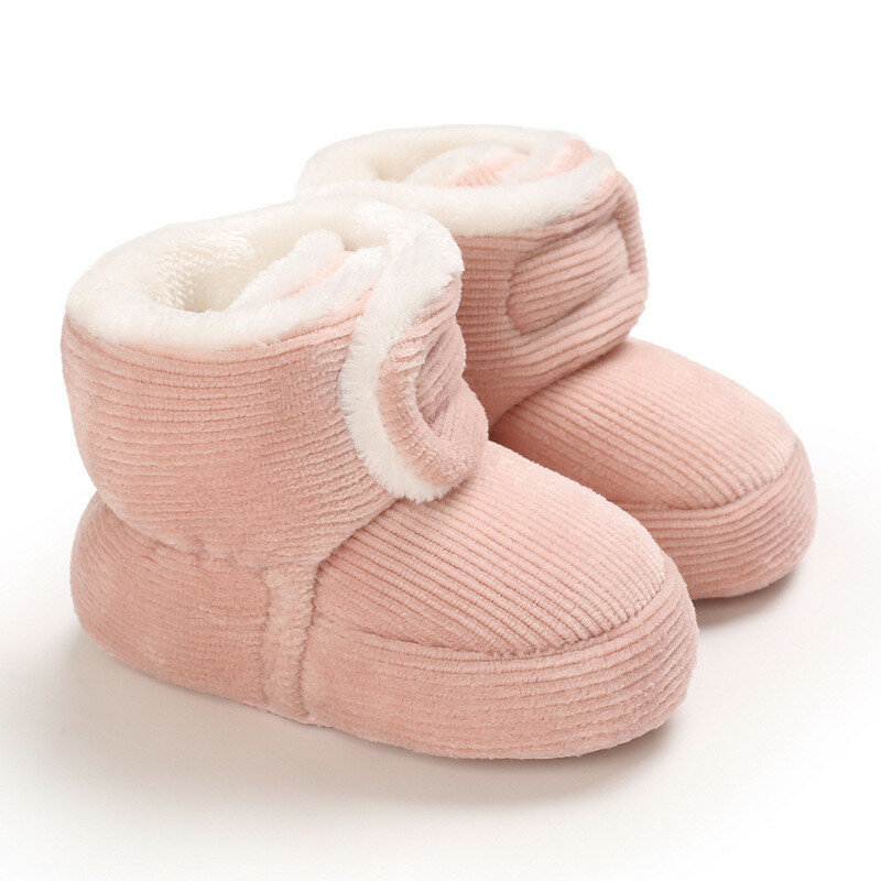2020 가을과 겨울 새로운 아기 신발, 아기 남아/여아 귀여운 면화 신발, 플러시 두꺼운 따뜻하고 부드러운 단독 캐주얼 유아 신발