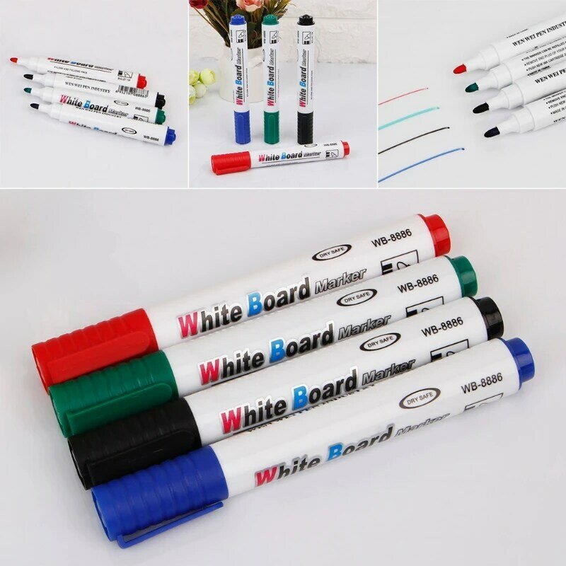 4 Kleuren Uitwisbare Whiteboard Marker Pen Milieuvriendelijk Marker Office School Thuis
