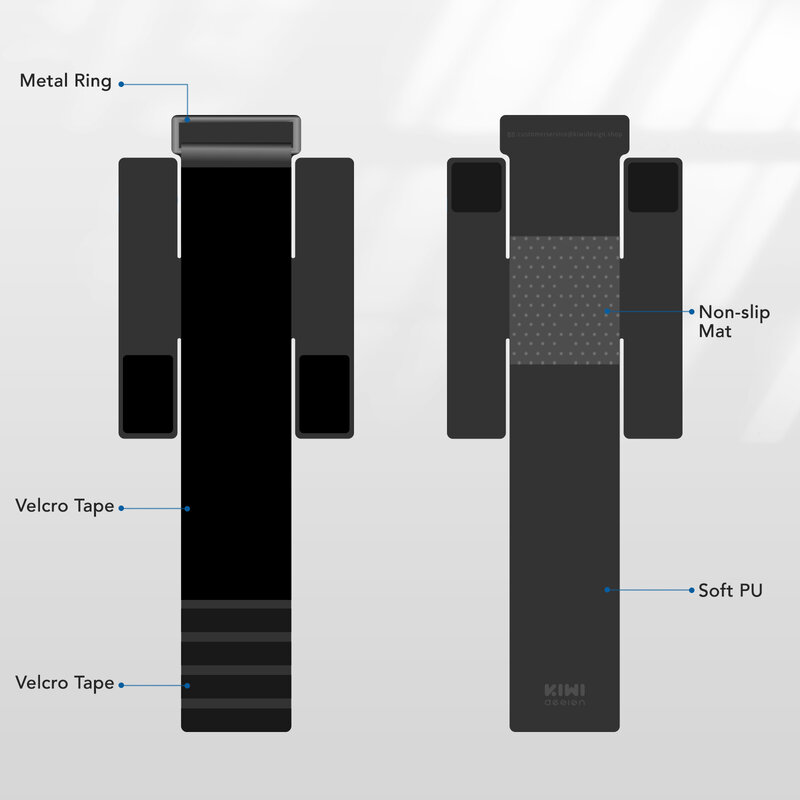 Kiwi design Ремешок для крепления зарядного устройства VR для аксессуаров Oculus Quest / Quest 2 (крепится к ремешку гарнитуры VR) (не относится к крепежному ремешку Elite)