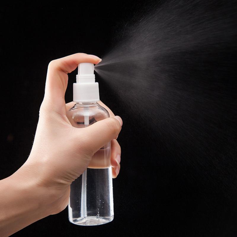Spray de plástico transparente 30/50/100ml, garrafa spray para perfume desinfetante, recipiente com atomizador cosméticos ferramenta,