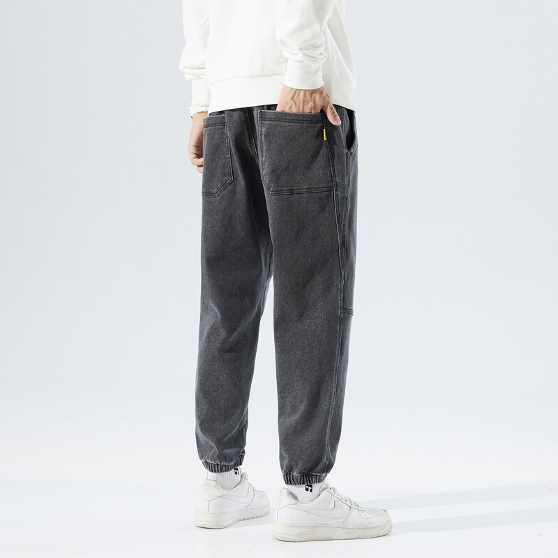 2021 inverno novo quente lã jeans homens lã casual acolhedor all-match hip hop streetwear calças de brim denim alta qualidade densamente azul jeans