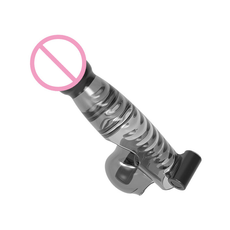 Narzędzia do masturbacji wibrujący Penis Cover TPE przenośny z ruchem dotykowym i 6 baterie guzikowe zabawki dla dorosłych tk-ing