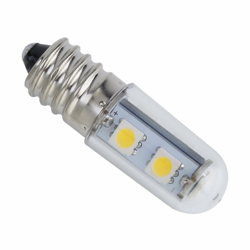 Luz branca quente para máquina de costura, lâmpada do refrigerador, mini lâmpada LED, E14, 1W, 7 LED, 5050 SMD, 220V